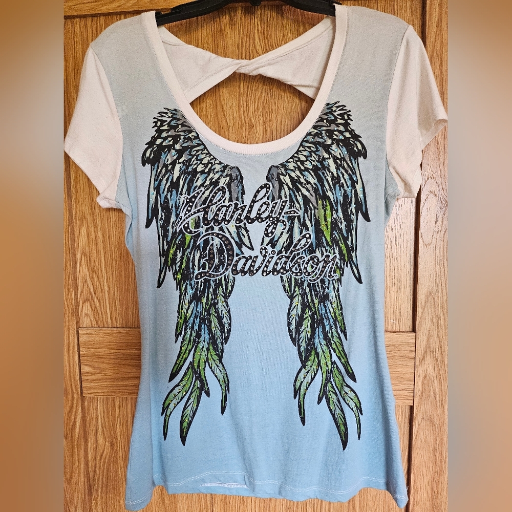 Harley Davidson winged wings tee